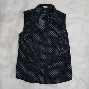 Sleeveless Shirt Polka Dot Liz Claiborne